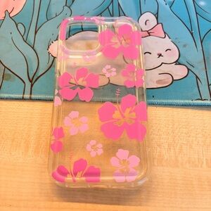 Floral Hibiscus Clear Phone Case Pink – iPhone 12 Pro Max